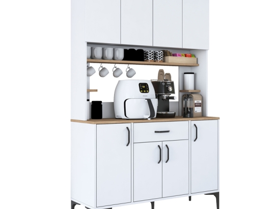 MΠΟΥΦΕΣ ΜΕ ΡΑΦΙ CORDIE PAKOWORLD ΛΕΥΚΟ ΜΕΛΑΜΙΝΗΣ 120X40X184.2ΕΚ
