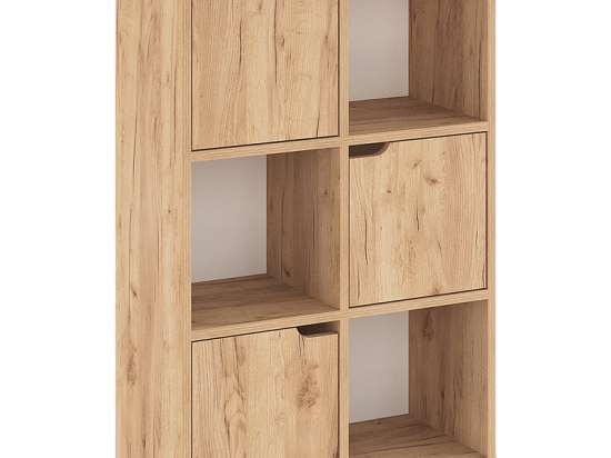 ΒΙΒΛΙΟΘΗΚΗ BOOKEL PAKOWORLD ΜΕΛΑΜΙΝΗΣ ΣΕ OAK ΑΠΟΧΡΩΣΗ 59.5X27.5X89ΕΚ
