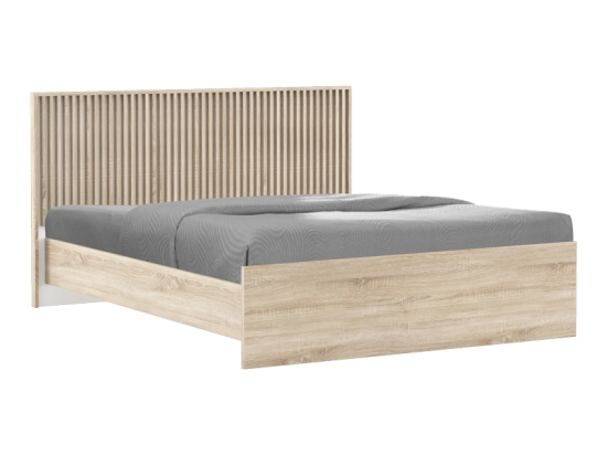 ΚΡΕΒΑΤΙ BRUSE PAKOWORLD OAK-ΛΕΥΚΟ ΜΕΛΑΜΙΝΗΣ 160X200ΕΚ