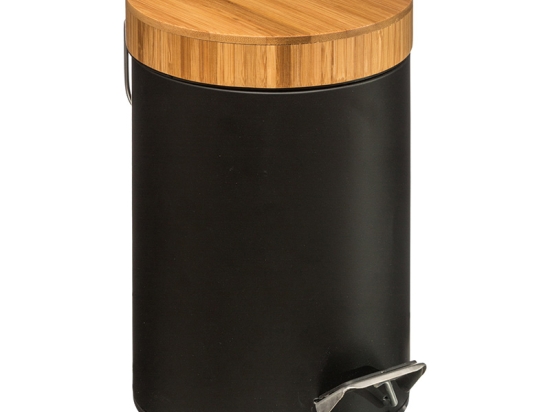 ΚΑΔΟΣ ΑΠΟΡΡΙΜΜΑΤΩΝ 3L DUSTBIN PAKOWORLD ΜΕΤΑΛΛΟ-PP ΜΑΥΡΟ-OAK