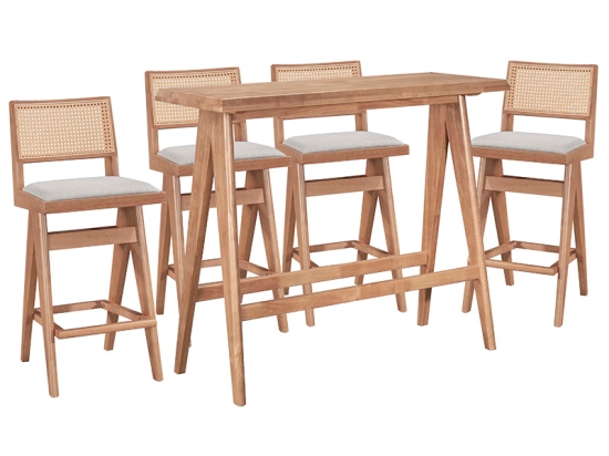 ΤΡΑΠΕΖΑΡΙΑ ΜΠΑΡ WINSLOW PAKOWORLD ΣΕΤ 5ΤΕΜ ΞΥΛΟ RUBBERWOOD ΑΝΟΙΧΤΟ ΚΑΡΥΔΙ 120X45X100ΕΚ