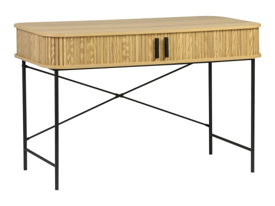 ΓΡΑΦΕΙΟ ΕΡΓΑΣΙΑΣ SCANDI PAKOWORLD MDF/METAL ΣΕ ΦΥΣΙΚΗ ΑΠΟΧΡΩΣΗ ΜΕ ΜΕΤΑΛΛΙΚΑ ΜΑΥΡΑ ΠΟΔΙΑ 120X60X76,5ΕΚ