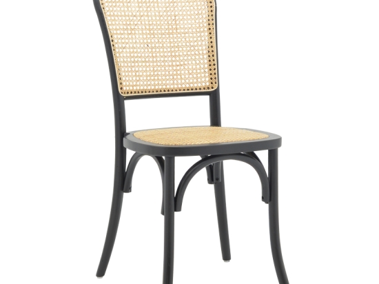ΚΑΡΕΚΛΑ ΣΤΟΙΒΑΖΟΜΕΝΗ ZOZELE PAKOWORLD ΦΥΣΙΚΟ RATTAN PE-ΜΑΥΡΟ TOON WOOD 45X51X88ΕΚ