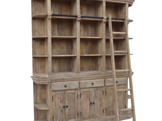 ΒΙΒΛΙΟΘΗΚΗ SHELVY INART SONOMA ΜΑΣΙΦ MANGO ΞΥΛΟ 200X40X230ΕΚ