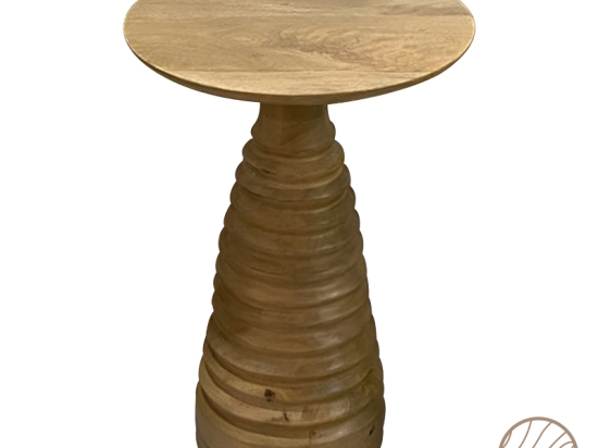 ΒΟΗΘΗΤΙΚΟ ΤΡΑΠΕΖΙ SOULER INART ΦΥΣΙΚΟ ΜΑΣΙΦ MANGO ΞΥΛΟ Φ38X56ΕΚ