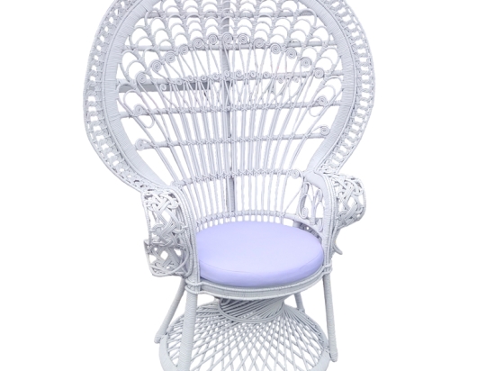 ΠΟΛΥΘΡΟΝΑ DOROTHY INART ΜΕ ΛΕΥΚΟ ΜΑΞΙΛΑΡΙ-ΛΕΥΚΟ RATTAN 115X57X150ΕΚ
