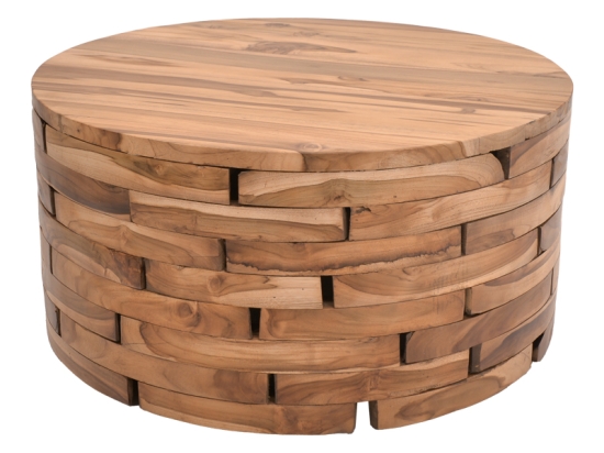 ΤΡΑΠΕΖΙ ΣΑΛΟΝΙΟΥ WOZY INART ΦΥΣΙΚΟ ΞΥΛΟ TEAK Φ90X45ΕΚ