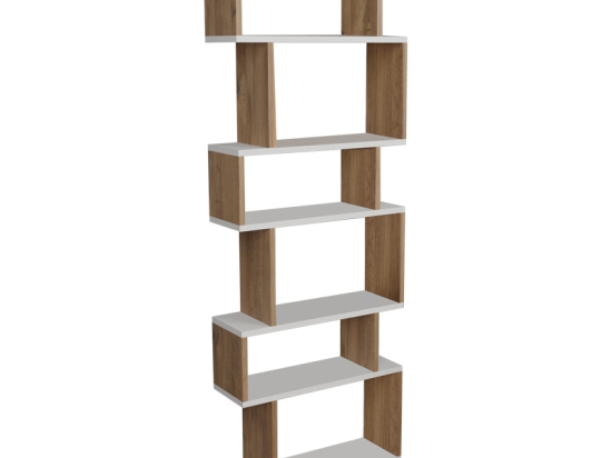 ΒΙΒΛΙΟΘΗΚΗ IOLMI PAKOWORLD OAK-ΛΕΥΚΟ ΜΕΛΑΜΙΝΗΣ 60X19.5X160ΕΚ