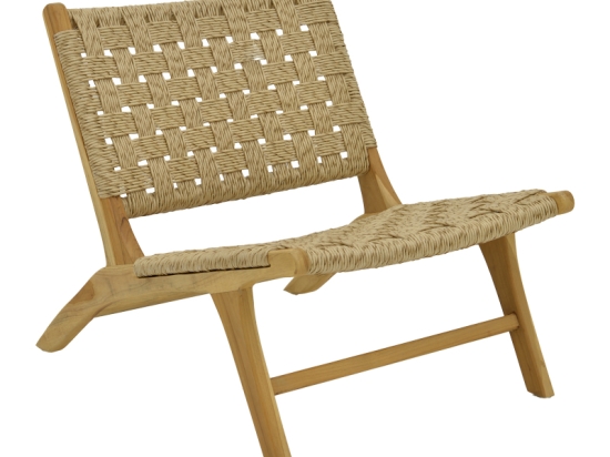 ΠΟΛΥΘΡΟΝΑ FOLDERE PAKOWORLD ΦΥΣΙΚΟ TEAK ΞΥΛΟ-PE ΣΧΟΙΝΙ 65X78X68ΕΚ