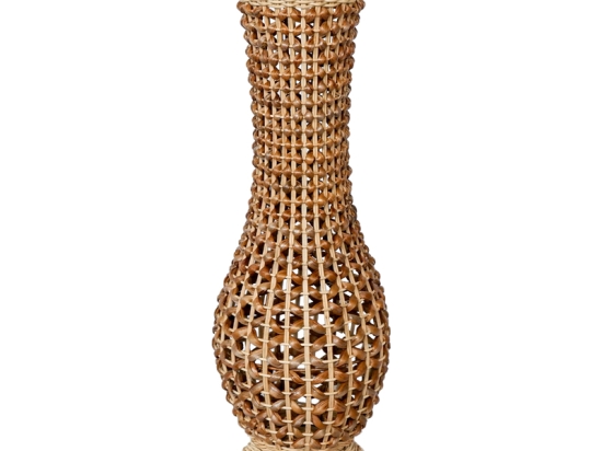 ΒΑΖΟ GUCRE INART ΞΥΛΟ-RATTAN PE ΣΕ ΦΥΣΙΚΗ ΑΠΟΧΡΩΣΗ Φ25X70ΕΚ