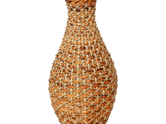 ΒΑΖΟ GUCRE I INART ΞΥΛΟ-RATTAN PE ΣΕ ΦΥΣΙΚΗ ΑΠΟΧΡΩΣΗ Φ30X70ΕΚ