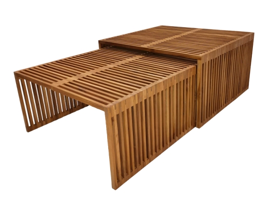 ΤΡΑΠΕΖΙ TINNIE I PAKOWORLD ΣΕΤ 2ΤΕΜ TEAK ΞΥΛΟ ΣΕ ΦΥΣΙΚΗ ΑΠΟΧΡΩΣΗ