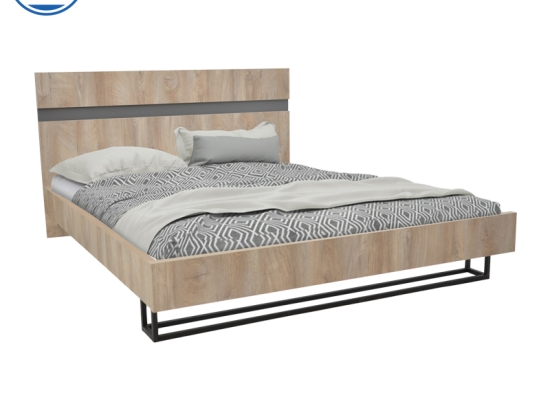 ΚΡΕΒΑΤΙ ΔΙΠΛΟ ELENCIA PAKOWORLD ΣΕ OAK ΜΕ ΓΚΡΙ ΑΠΟΧΡΩΣΗ 160X200ΕΚ