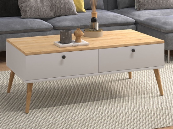 ΤΡΑΠΕΖΑΚΙ ΣΑΛΟΝΙΟΥ ALIS MEGAPAP ΧΡΩΜΑ ΛΕΥΚΟ - OAK 110X50X40ΕΚ.