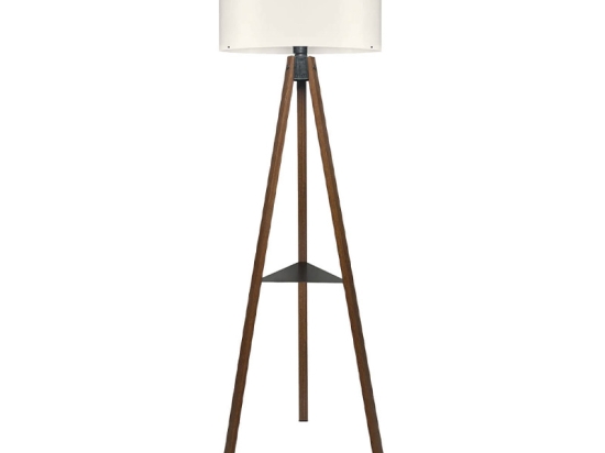 ΦΩΤΙΣΤΙΚΟ ΔΑΠΕΔΟΥ THOMAS MEGAPAP E27 MDF/ΥΦΑΣΜΑ PVC ΧΡΩΜΑ ΚΑΡΥΔΙ - ΚΡΕΜ 38X38X135ΕΚ.