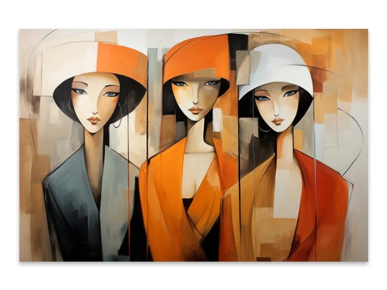 ΠΙΝΑΚΑΣ ΣΕ ΚΑΜΒΑ "WOMEN IN ORANGE" MEGAPAP ΨΗΦΙΑΚΗΣ ΕΚΤΥΠΩΣΗΣ 100X70X3ΕΚ.