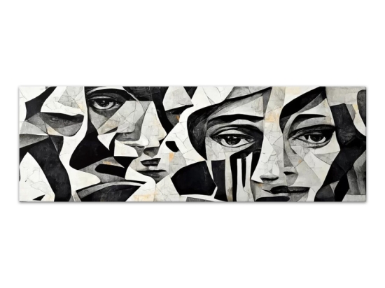 ΠΙΝΑΚΑΣ ΣΕ ΚΑΜΒΑ "ABSTRACT MARBLE FACES" MEGAPAP ΨΗΦΙΑΚΗΣ ΕΚΤΥΠΩΣΗΣ 150X50X3ΕΚ.