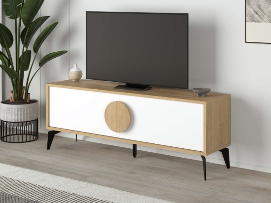 ΕΠΙΠΛΟ ΤΗΛΕΟΡΑΣΗΣ GORA MEGAPAP ΧΡΩΜΑ SAPPHIRE OAK - ΛΕΥΚΟ 140X35,6X51ΕΚ.