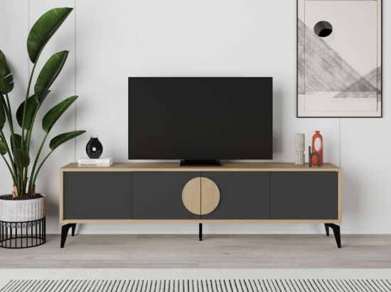 ΕΠΙΠΛΟ ΤΗΛΕΟΡΑΣΗΣ GORA MEGAPAP ΧΡΩΜΑ SAPPHIRE OAK - SILKY BLACK 180X35,6X51ΕΚ.