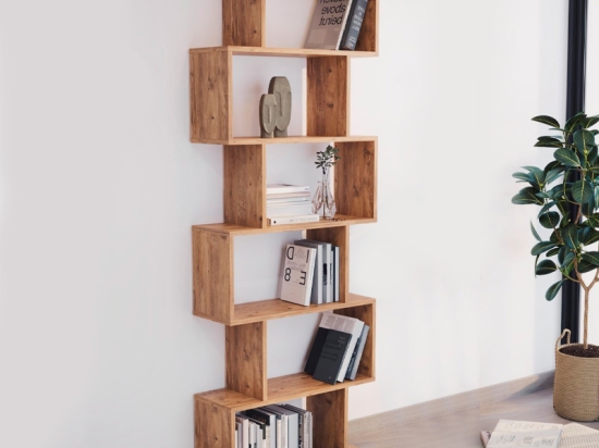 ΒΙΒΛΙΟΘΗΚΗ ZIGZAG MEGAPAP ΧΡΩΜΑ PINE OAK 70X24X192,6ΕΚ.