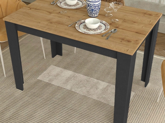 ΤΡΑΠΕΖΙ DARLEN MEGAPAP ΧΡΩΜΑ ΑΝΘΡΑΚΙ - SAPPHIRE OAK 110X72X74ΕΚ.