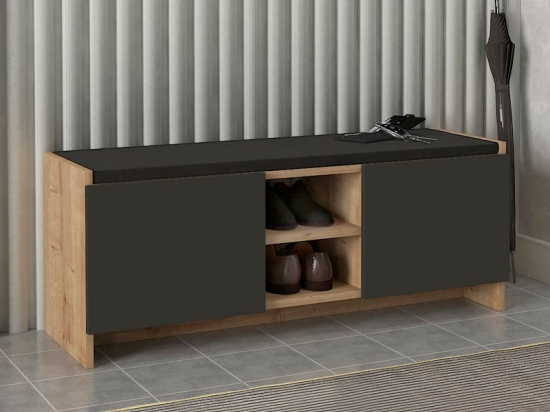 ΠΑΠΟΥΤΣΟΘΗΚΗ VERLY MEGAPAP ΧΡΩΜΑ SAPPHIRE OAK - ΑΝΘΡΑΚΙ 110X33,2X43ΕΚ.