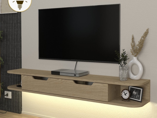 ΕΠΙΠΛΟ ΤΗΛΕΟΡΑΣΗΣ ΕΠΙΤΟΙΧΙΟ NOLAND MEGAPAP ΜΕ LED ΧΡΩΜΑ ROTA OAK 150X35X19,2ΕΚ.
