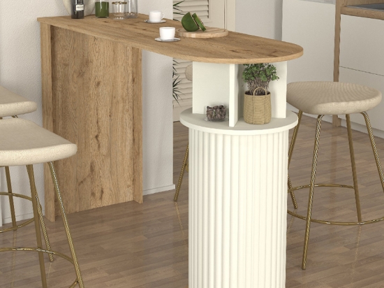ΤΡΑΠΕΖΙ ΜΠΑΡ BOHEMA MEGAPAP ΧΡΩΜΑ SEPET OAK - IVORY 150X51,6X101,8ΕΚ.