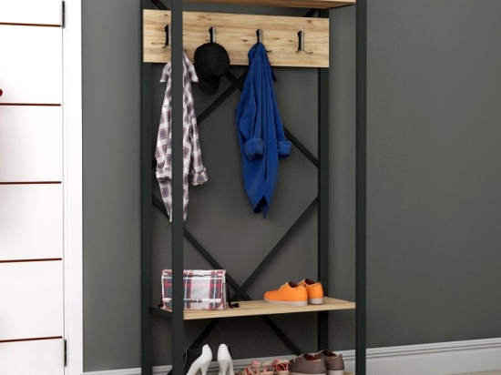 ΕΠΙΠΛΟ ΕΙΣΟΔΟΥ ALFA MEGAPAP ΧΡΩΜΑ ATLANTIC PINE - ΜΑΥΡΟ 90X35X180ΕΚ.