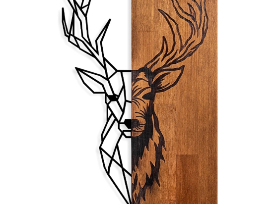 ΔΙΑΚΟΣΜΗΤΙΚΟ ΤΟΙΧΟΥ DEER MEGAPAP ΞΥΛΙΝΟ - ΜΕΤΑΛΛΙΚΟ ΧΡΩΜΑ ΚΑΡΥΔΙ - ΜΑΥΡΟ 36X3X58ΕΚ.