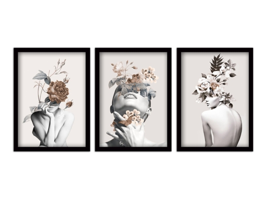 ΠΙΝΑΚΑΣ "FLOWER GIRLS" MEGAPAP 3 ΤΜΧ. ΣΕ ΠΛΑΙΣΙΟ 35X45X2ΕΚ.