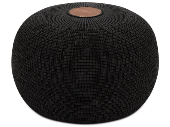 ΣΚΑΜΠΟ - ΠΟΥΦ KNIT MEGAPAP ΠΛΕΚΤΟ ΧΡΩΜΑ ΜΑΥΡΟ Φ47X35ΕΚ.