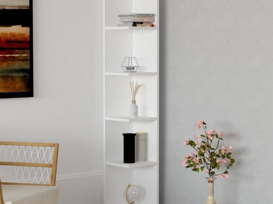 ΒΙΒΛΙΟΘΗΚΗ ΓΩΝΙΑΚΗ RAVELLA MEGAPAP ΧΡΩΜΑ ΛΕΥΚΟ 25X25X160ΕΚ.