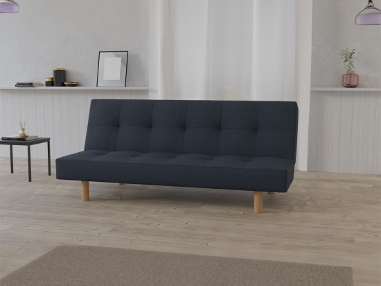 ΚΑΝΑΠΕΣ ΚΡΕΒΑΤΙ HERMES ΤΡΙΘΕΣΙΟΣ ΣΚΟΥΡΟ ΜΠΛΕ 180X95X82CM