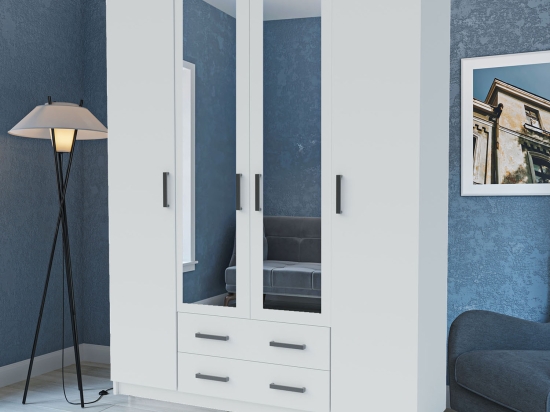 ΝΤΟΥΛΑΠΑ ΤΕΤΡΑΦΥΛΛΗ SIMPLE 4D2D ΛΕΥΚΗ 160X52X205CM