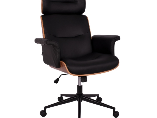 ΚΑΡΕΚΛΑ ΓΡΑΦΕΙΟΥ ΔΙΕΥΘΥΝΤΙΚΗ SUPERIOR PRO HM1108.01 ΚΑΡΥΔΙ-ΜΑΥΡO PU 74x74x116Yεκ.