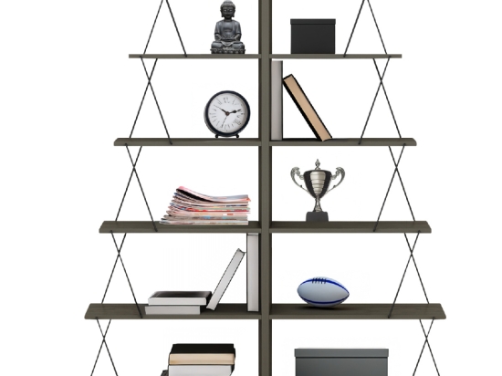 ΣΕΤ ΒΙΒΛΙΟΘΗΚΕΣ 2ΤΜΧ MINI TARS HM11772.13 ΜΕΛΑΜΙΝΗ OLIVE GREY-ΜΑΥΡΕΣ ΒΕΡΓΕΣ 65x24x146Υεκ.(x2)
