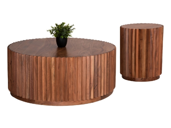 ΣΕΤ 2ΤΜΧ ΤΡΑΠΕΖΙΑ ΣΑΛΟΝΙΟΥ ΣΤΡΟΓΓΥΛΑ SEDGE HM11944 ΜΑΣΙΦ ΑΚΑΚΙΑ Φ90 & Φ40εκ.