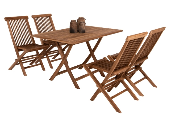 ΣΕΤ ΤΡΑΠΕΖΑΡΙΑΣ ΕΞΩΤ. ΧΩΡΟΥ 5ΤΜΧ KENDALL HM11955 ΜΑΣΙΦ ΞΥΛΟ TEAK ΦΥΣΙΚΟ