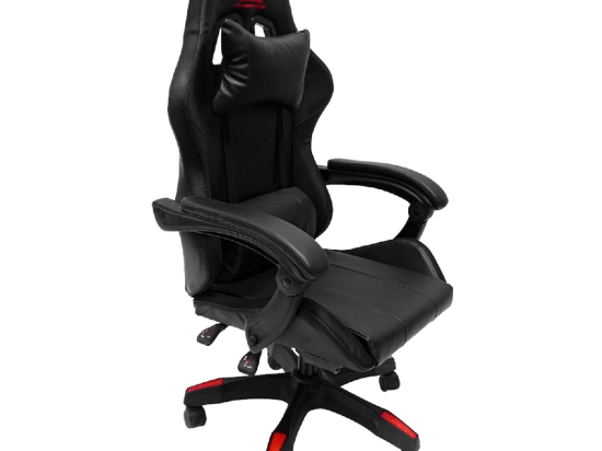 ΠΟΛΥΘΡΟΝΑ GAMING DARREN HM1203.01 ΜΑΥΡΟ-ΚΟΚΚΙΝΟ PVC & NYLON 51x49x125Υεκ.