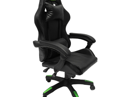 ΠΟΛΥΘΡΟΝΑ GAMING DARREN HM1203.03 ΜΑΥΡΟ-ΠΡΑΣΙΝΟ PVC & NYLON 58.5x100x120Υεκ.