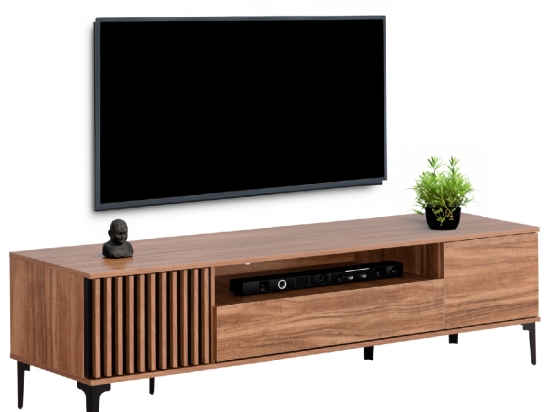 ΕΠΙΠΛΟ ΤΗΛΕΟΡΑΣΗΣ ΣΕΙΡΑ HARRY HM18008.01 ΜΕΛΑΜΙΝΗ ΦΥΣΙΚΟ ΞΥΛΟΥ-ΜΑΥΡΟ 200x40x47,5Υεκ.