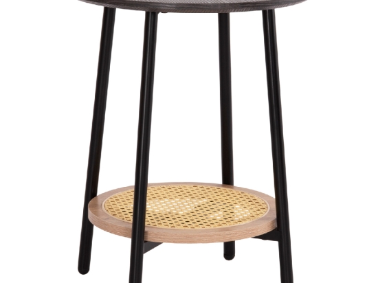 ΒΟΗΘΗΤΙΚΟ ΤΡΑΠΕΖAKI SEWELL HM18034 MDF ΣΕ ZEBRANO-ΜΕΤΑΛΛΙΚΑ ΠΟΔΙΑ-WICKER Φ45x55Υεκ