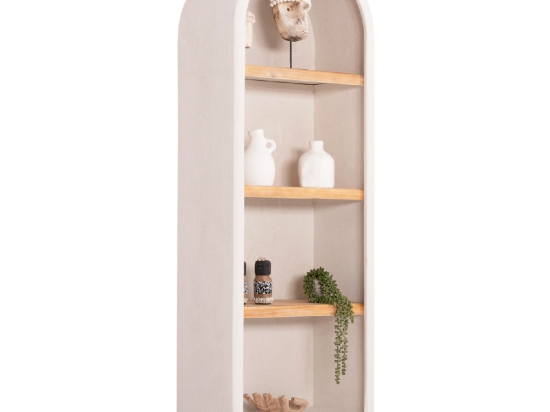 ΡΑΦΙΕΡΑ ΣΕΙΡΑ SANTORINI HM18045 MDF ΥΠΟΛΕΥΚΟ-ΡΑΦΙΑ ΞΥΛΟ ΕΛΑΤΟΥ ΦΥΣΙΚΟ 60x38,5x179Υεκ.