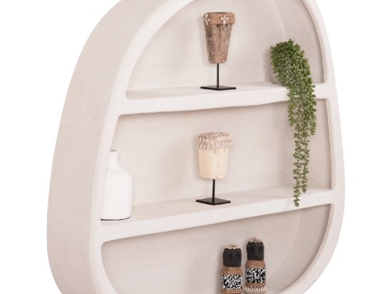 ΡΑΦΙ ΤΟΙΧΟΥ ΣΕΙΡΑ SANTORINI HM18058 MDF ΣΕ ΥΠΟΛΕΥΚΟ ΧΡΩΜΑ 95x18x100Υεκ.
