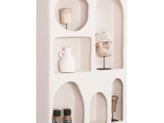 ΡΑΦΙΕΡΑ-ΚΟΜΜΟ ΣΕΙΡΑ SANTORINI HM18059 MDF ΣΕ ΥΠΟΛΕΥΚΟ 80x18x120Υεκ.