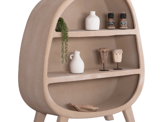 ΡΑΦΙΕΡΑ ΣΕΙΡΑ SANTORINI HM18060.02 MDF ΣΕ ΚΑΦΕ ΧΡΩΜΑ 120x38x133Υεκ.