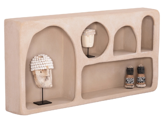 ΡΑΦΙ ΤΟΙΧΟΥ ΣΕΙΡΑ SANTORINI HM18063.02 MDF ΣΕ ΚΑΦΕ 120x18x60Υεκ.