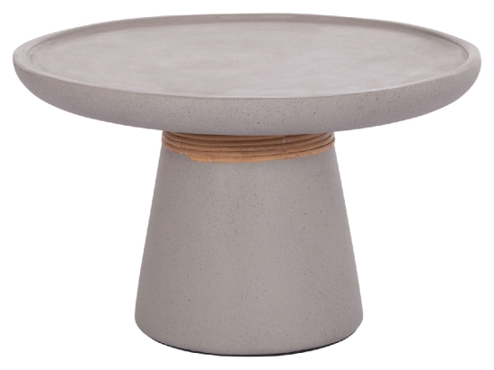 ΒΟΗΘΗΤΙΚΟ ΤΡΑΠΕΖΙ TRED HM18168.03 FIBER CEMENT ΓΚΡΙ-ΦΥΣΙΚΟ RATTAN--Φ49x30Υεκ.