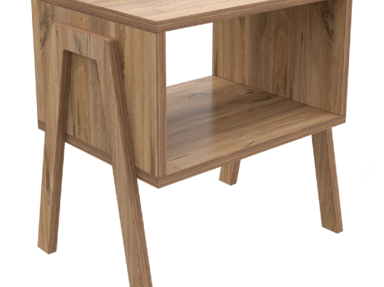 ΚΟΜΟΔΙΝΟ JAKE HM18182.04 ΜΕΛΑΜΙΝΗ ΣΕ ΦΥΣΙΚΟ ΞΥΛΟΥ 48x35x49Υεκ.